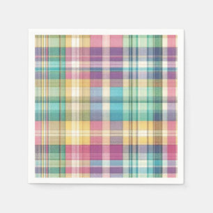 Spring/Easter pastel plaid/tartan  Napkins
