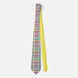 Spring/Easter pastel plaid/tartan Neck Tie
