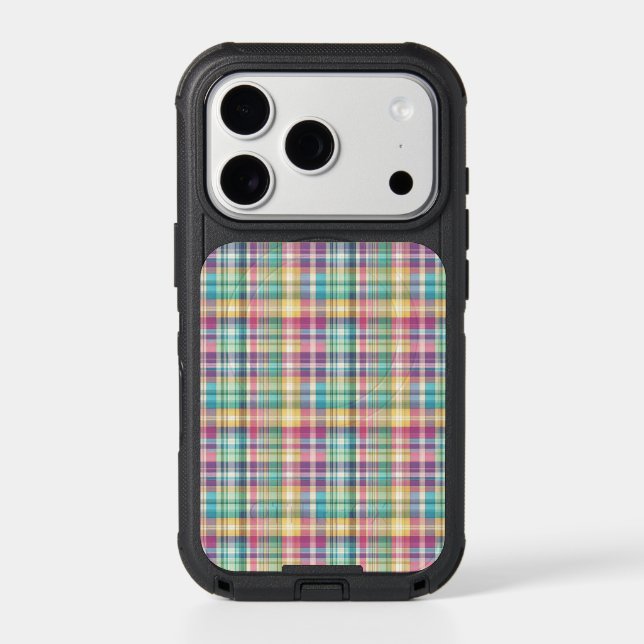 Spring/Easter pastel plaid/tartan  Otterbox iPhone Case (Back)