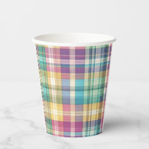 Spring/Easter pastel plaid/tartan Paper Cups