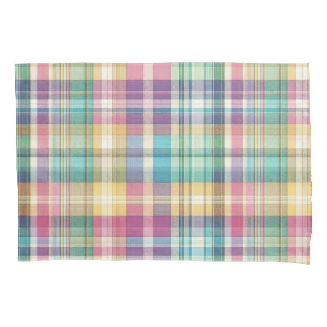 Spring/Easter pastel plaid/tartan  Pillow Case (Front)