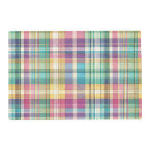 Spring/Easter pastel plaid/tartan Placemat