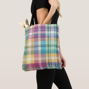 Spring/Easter pastel plaid/tartan  Tote Bag
