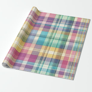 Spring/Easter pastel plaid/tartan  Wrapping Paper