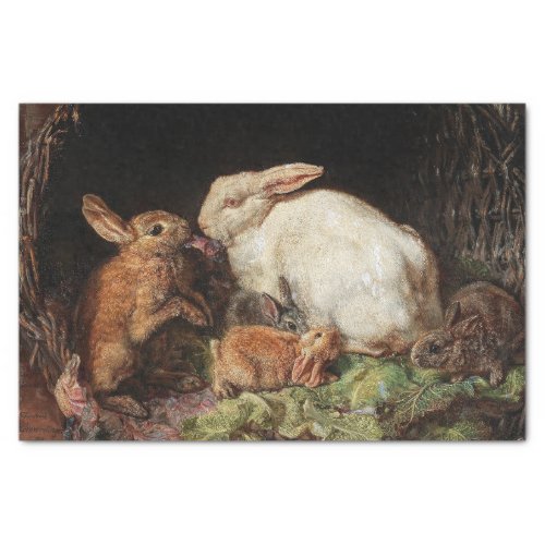 Spring Easter Rabbits Decoupage Decoupaging Rustic Tissue Paper