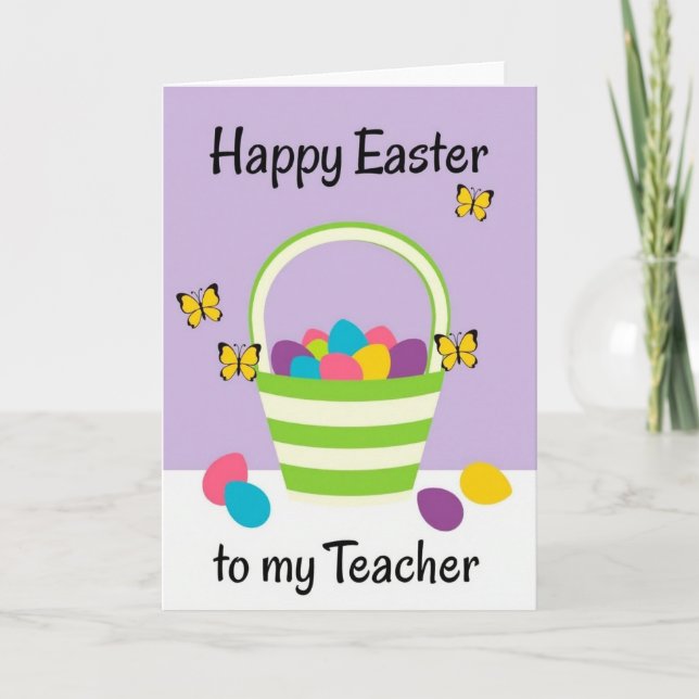 Spring Eggs Basket Happy Card (Front)