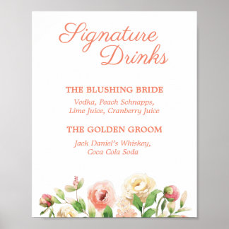 Spring Elegance Signature Drinks Sign