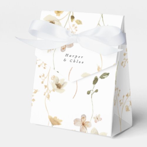 Spring Elegant Boho Wildflower Wedding Favor Boxes