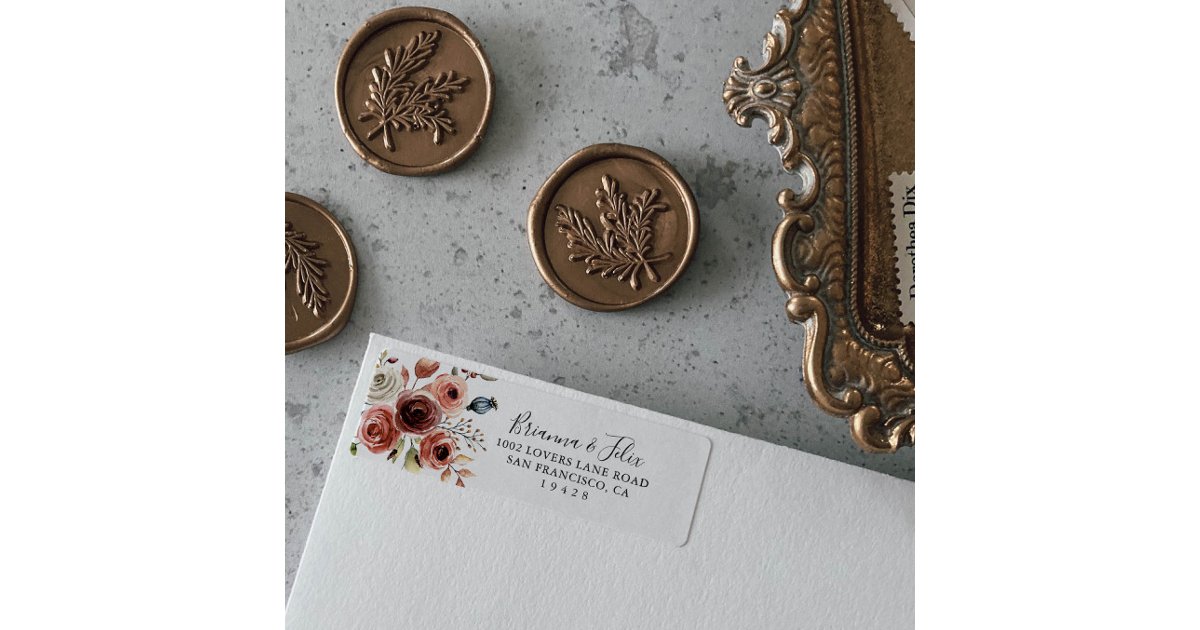Spring Elegant Floral Return Address Label | Zazzle