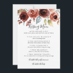 Spring Elegant Wedding Kissing Menu Game Card<br><div class="desc">This spring elegant wedding kissing menu game card is perfect for a simple wedding reception. The design features Pink,  blush,  red,  blue and burgundy hand-painted beautiful flowers coupled with green foliage.</div>