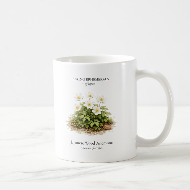 Spring Ephemerals of Japan – Japanese Wood Anemone Coffee Mug (Right)