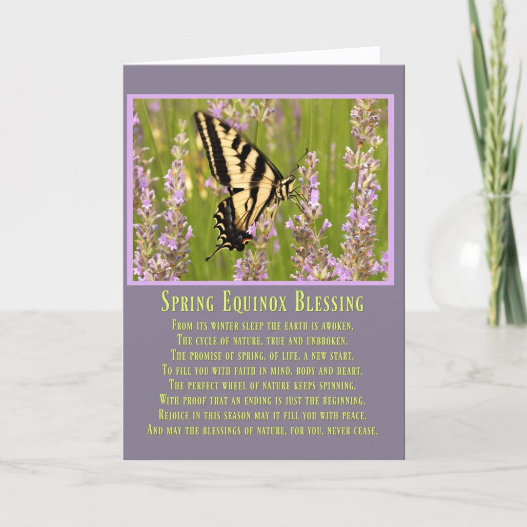 Spring Equinox Blessings Butterfly Ostara Card | Zazzle