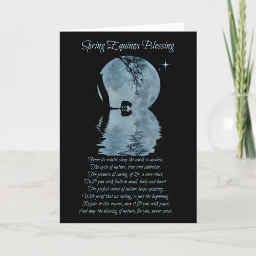 Spring Equinox Blessings Card with Bear