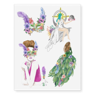 Spring Equinox Flower Eostre Goddess Pagan Temporary Tattoos