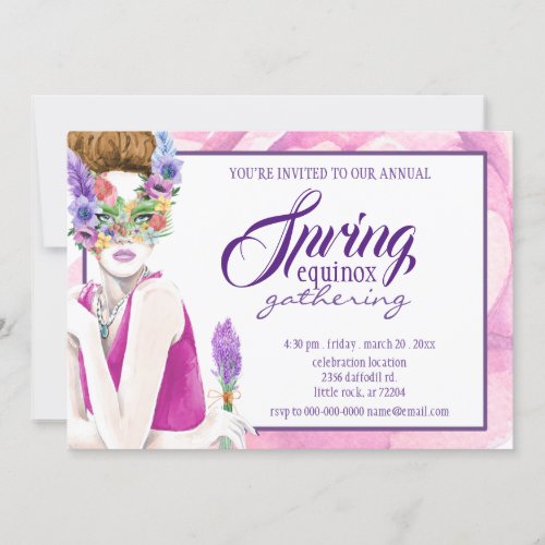 Spring Equinox Flower Maiden Party Invitation