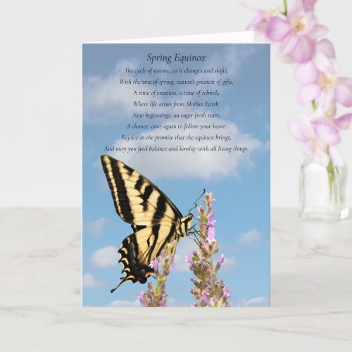 Spring Equinox Ostara Blessings Poem Butterfly Car Card