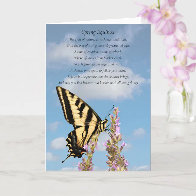 Spring Equinox Ostara Blessings Poem Butterfly Car Card Zazzle