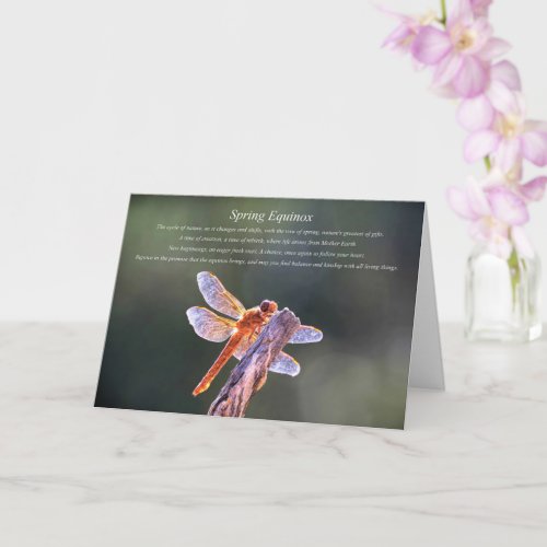 Spring Equinox with Dragonfly and Blessing Card