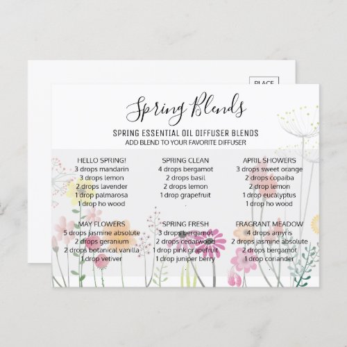 Spring Essential Oils Blend Postcard