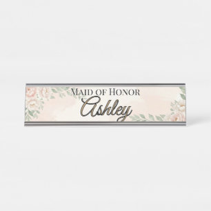 🌸 SPRING — “Ethereal Garden” Maid of Honor Desk Name Plate