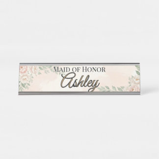 🌸 SPRING — “Ethereal Garden” Maid of Honor Desk Name Plate