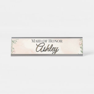 🌸 SPRING — “Ethereal Garden” Maid of Honor Desk Name Plate