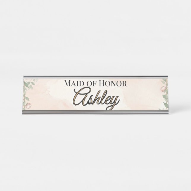 🌸 SPRING — “Ethereal Garden” Maid of Honor Desk Name Plate (Front)