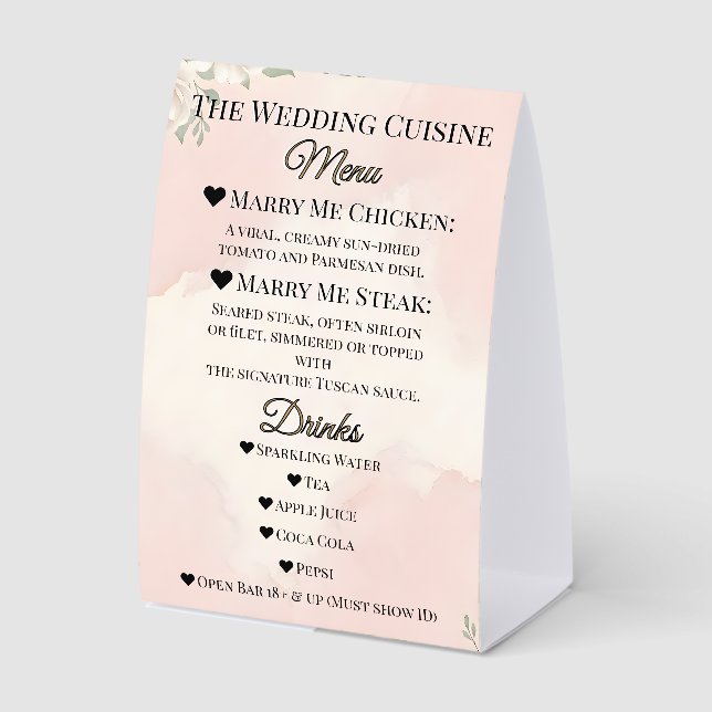 🌸 SPRING — “Ethereal Garden” Paper Table Tent (Front)