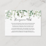 Spring Eucalyptus Greenery Honeymoon Wish Enclosure Card<br><div class="desc">This spring eucalyptus greenery honeymoon wish enclosure card is perfect for a simple wedding. The design features watercolor hand-painted eucalyptus green foliage,  inspiring natural beauty.</div>