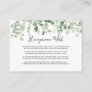 Spring Eucalyptus Greenery Honeymoon Wish Enclosure Card