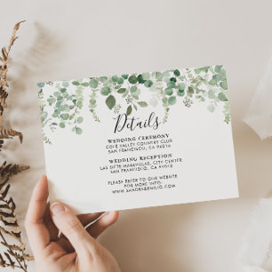 Spring Eucalyptus Greenery Wedding Details  Enclosure Card