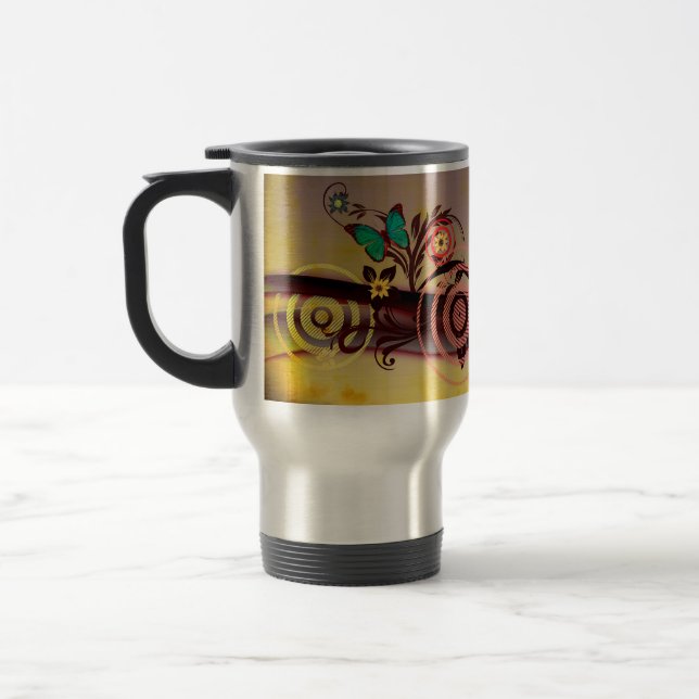 Spring Explosion Aluminum Travel Mug (Left)