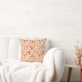 Spring Explosion Lush Throw Cushion (Orange)