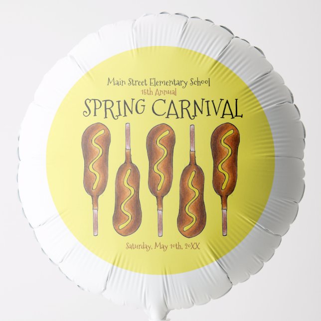 Spring Fair Carnival Festival Corn Dog Corndog Balloon (Front)