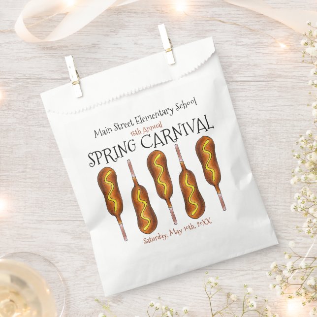 Spring Fair Carnival Festival Corn Dog Corndog Favor Bag (Clipped)
