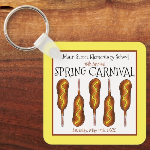 Spring Fair Carnival Festival Corn Dog Corndog Keychain