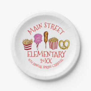 Spring Fair Carnival Festival Corndog Ice Cream Paper Plates