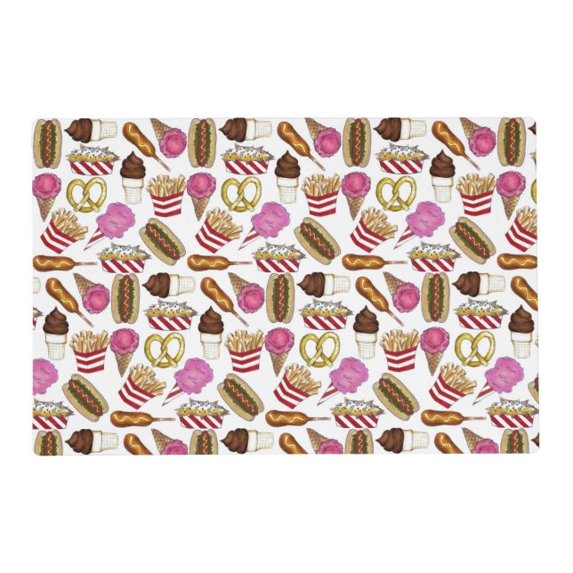 Spring Fair Carnival Festival Foods Corndog Nachos Placemat (Front)