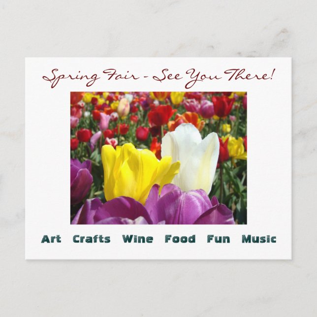 Spring Fair postcards Festivals Art Crafts Wine (Front)