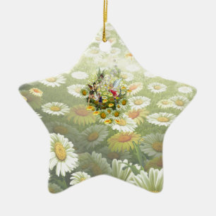 Spring fairies ceramic ornament