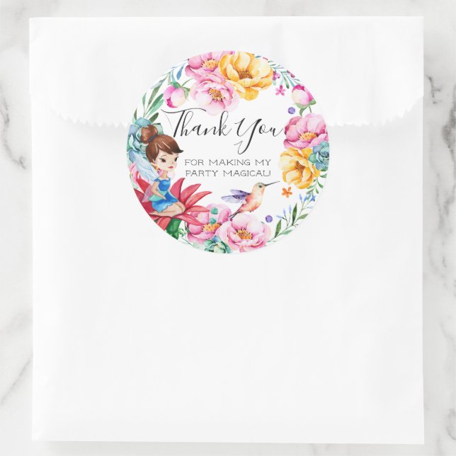Spring Fairy Birthday Party Favor Stickers (Bag)