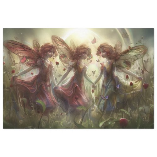 Spring Fairy Tale Fairies Decoupage  Tissue Paper