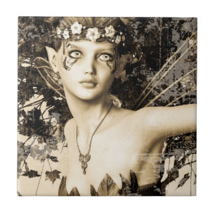 Spring Fairy Woodland Vintage Photo Fantasy Art Tile