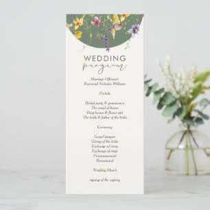 Spring Fall Boho Wildflower Bloom Whimsical Menu
