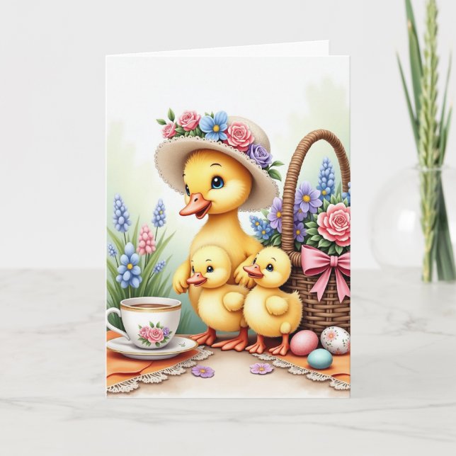 Spring Family Avian Scene Card (Front)