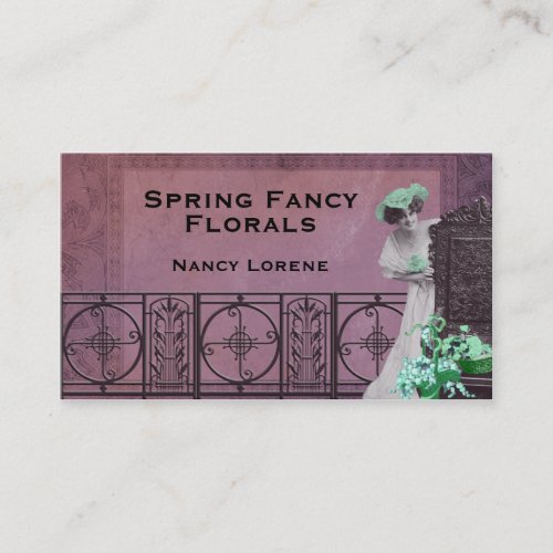 Spring Fancy in Rose and Green Business Cards