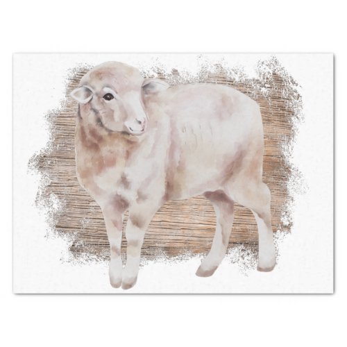 Spring Farm Sheep Watercolor Tissue Paper