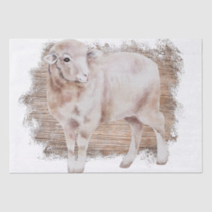 Spring Farm Sheep Watercolor Tissue Paper