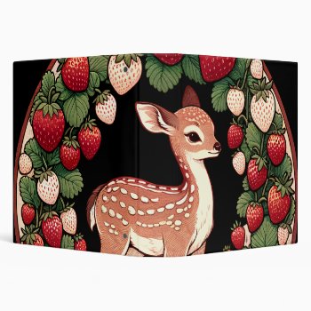 Spring Fawn Deer Nature Lovers Fruit               3 Ring Binder by Vintage_Bubb at Zazzle