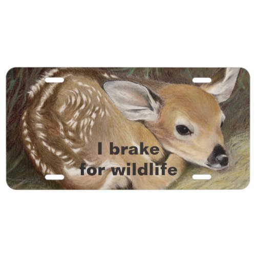 Spring Fawn License Plate